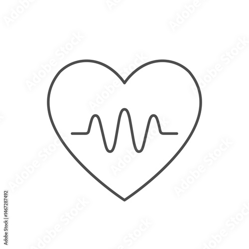 Heart pulse line outline icon