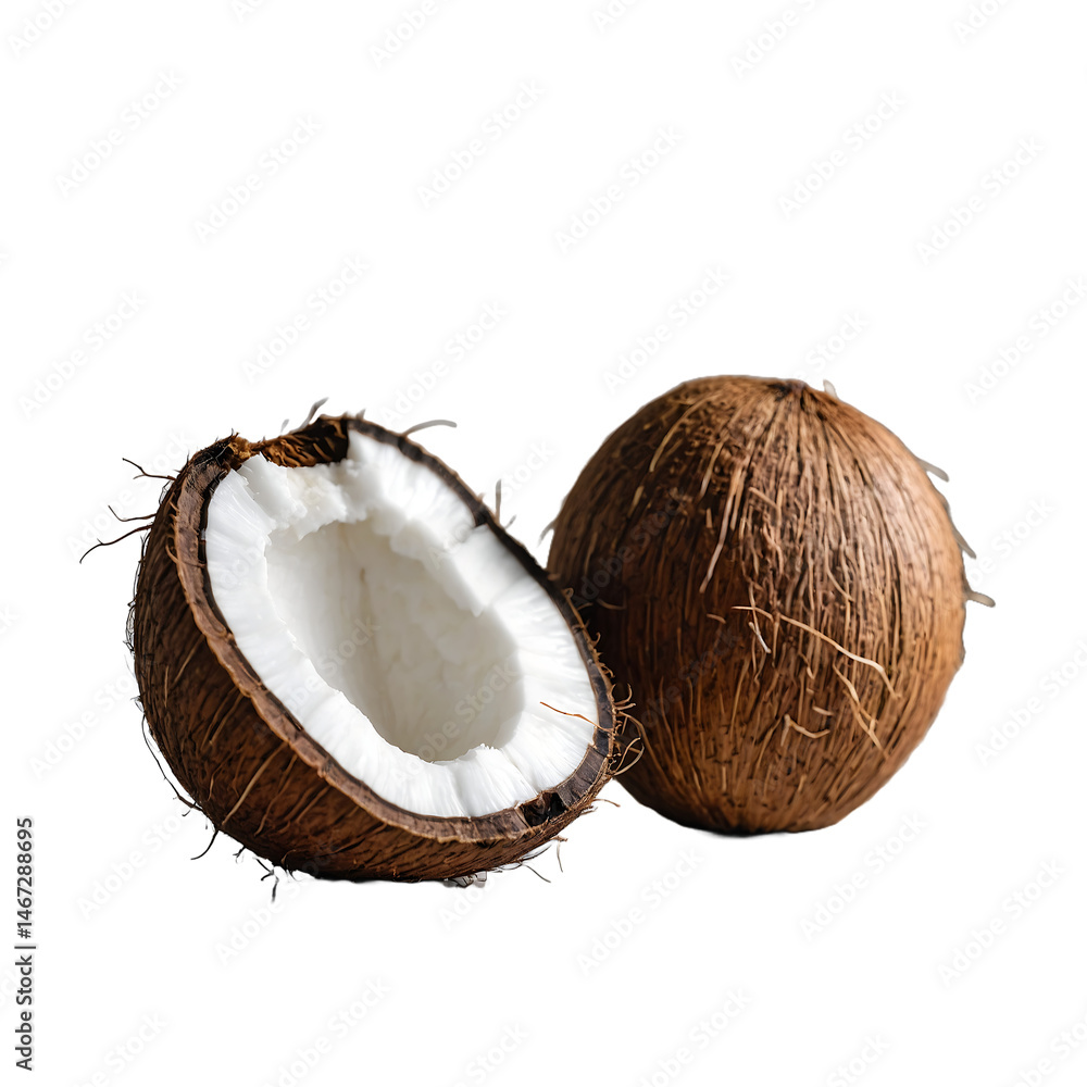 Coconut milk on white background Coconut milk on white background