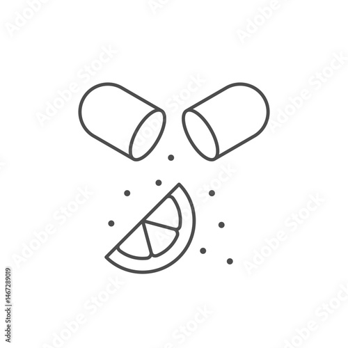 Natural vitamin line outline icon
