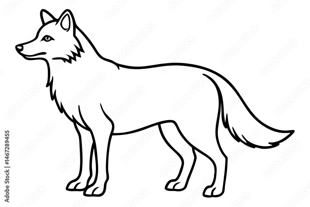 Obraz premium Geometric Wolf Sketch