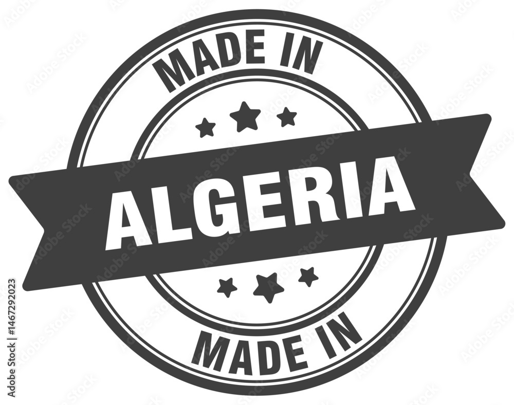 Fototapeta premium Made in Algeria round sign. Made in Algeria stamp.