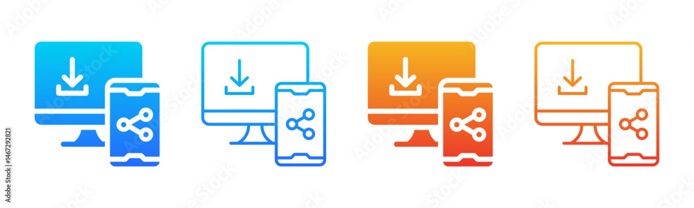 Fototapeta premium Share icon sheet multiple style collection
