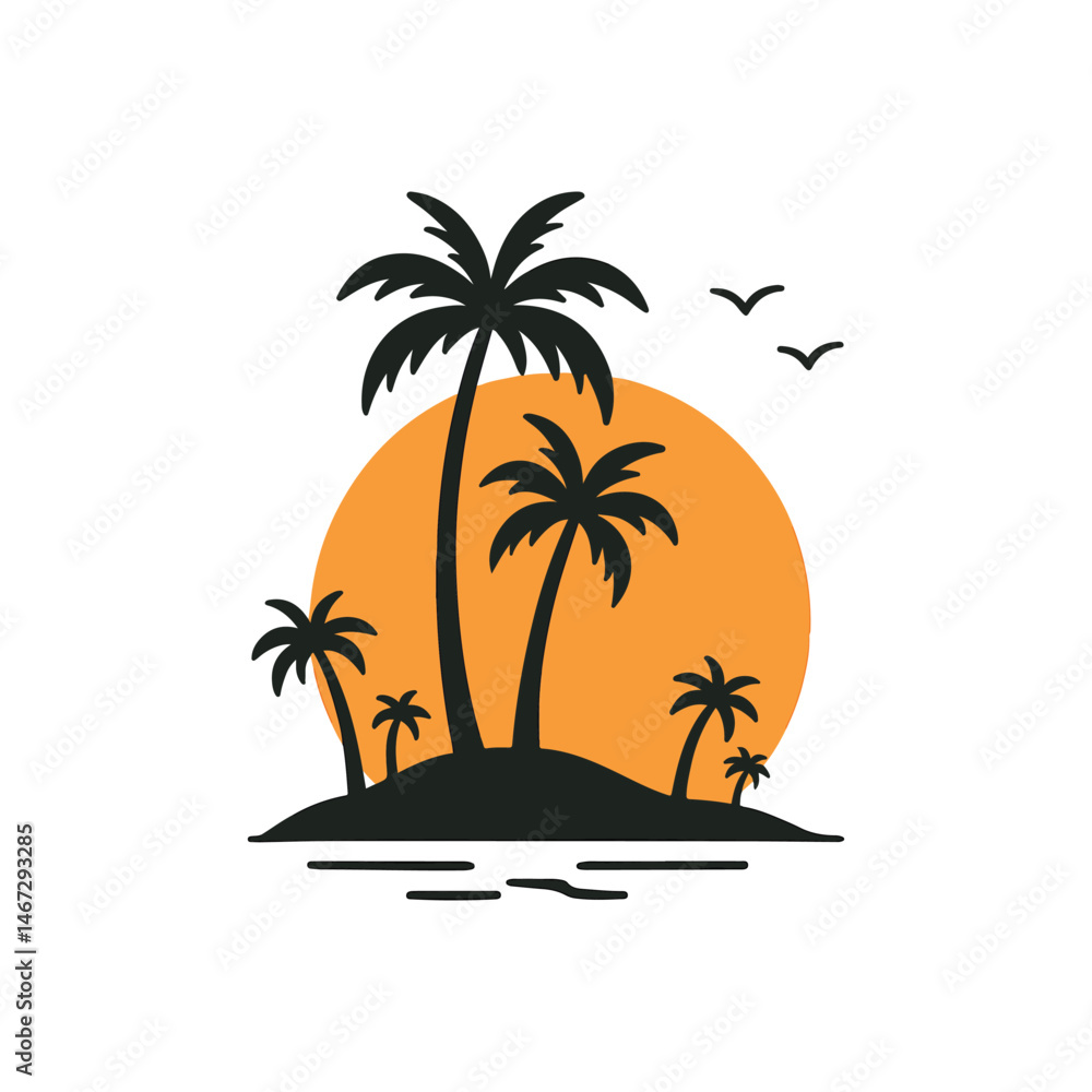 Fototapeta premium tropical island with palm trees