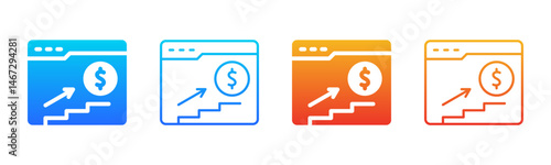 Income Up icon sheet multiple style collection