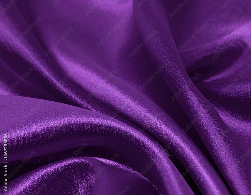 Close Up Of Draped Purple Silk Fabric Close Up Of Draped Purple Silk Fabric