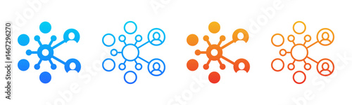 Viral Marketing icon sheet multiple style collection