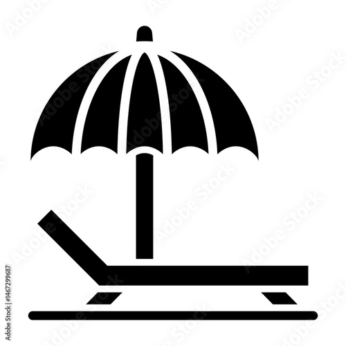 Sun Bed  Vector Glyph Icon Design