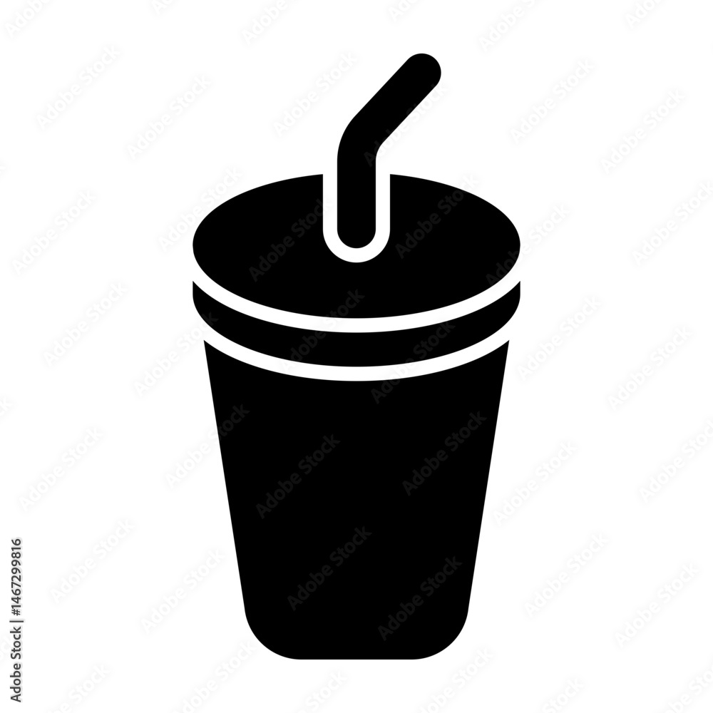 Soda Cup Vector Glyph Icon Design Soda Cup Vector Glyph Icon Design
