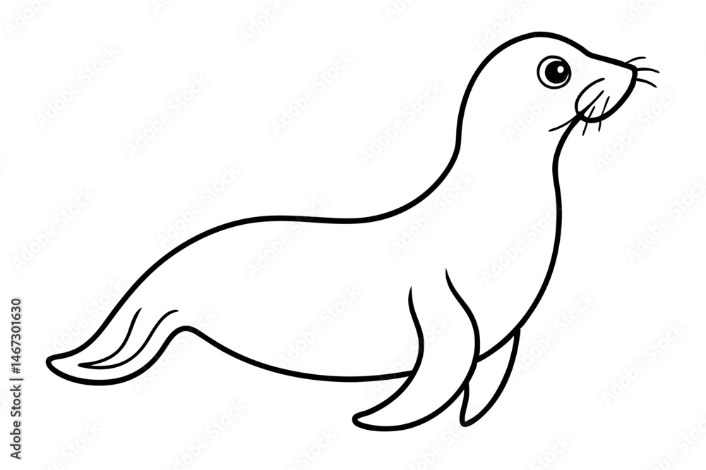 Obraz premium Linear Seal Sketch