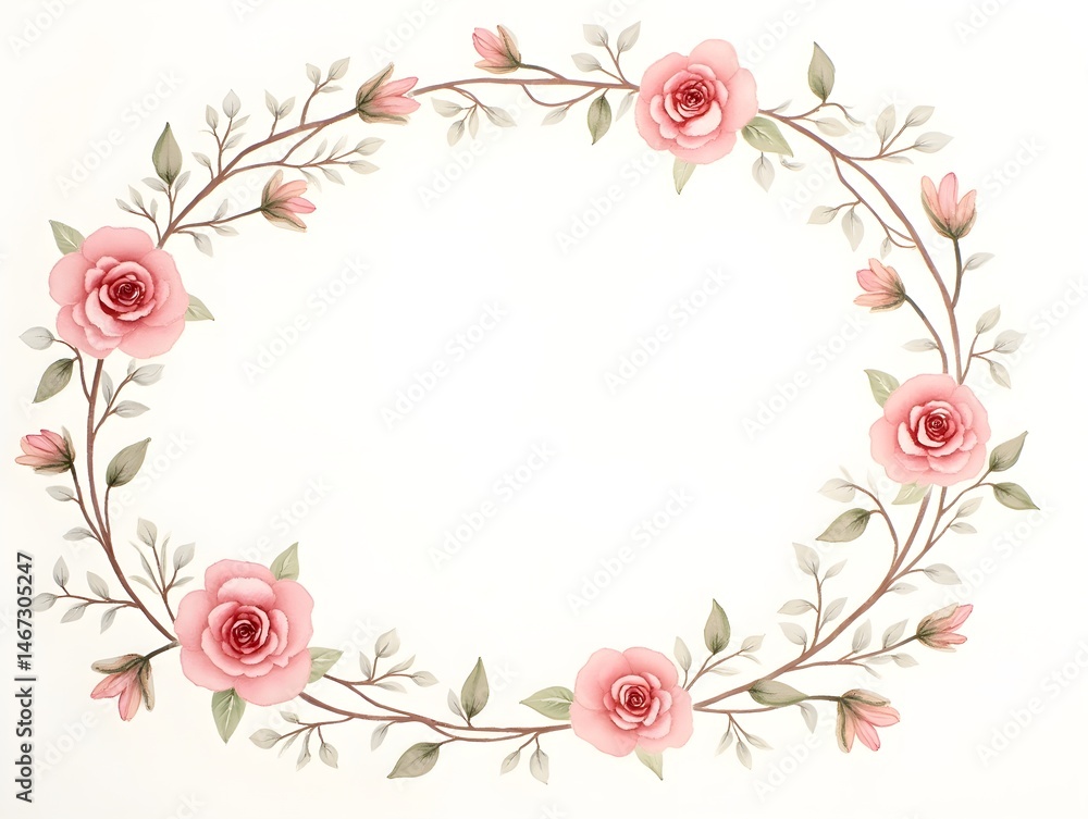 Obraz premium Romantic Roses Floral Design on White Canvas