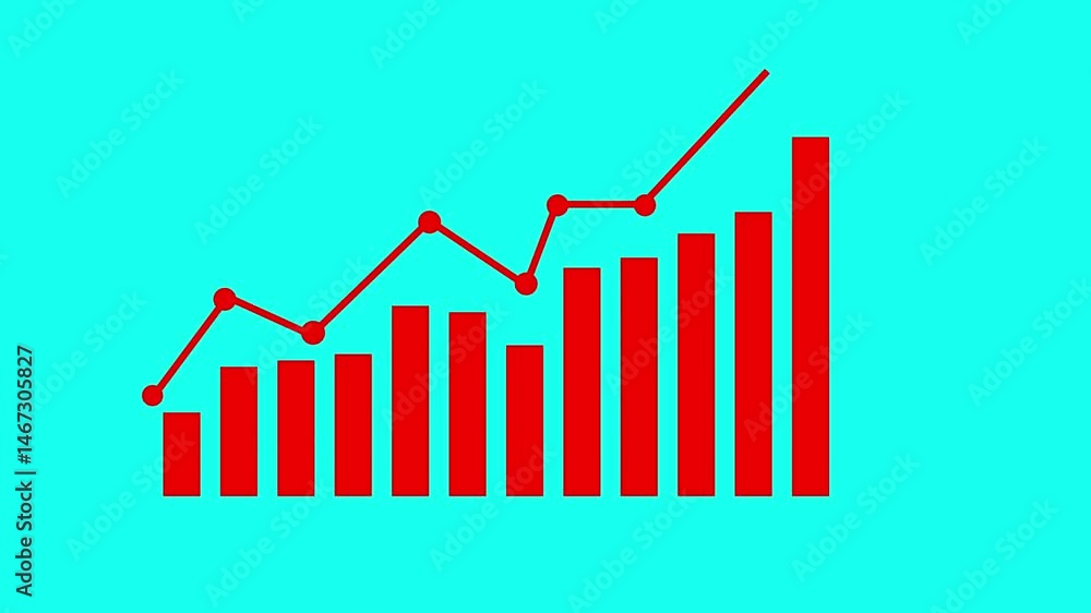 Business graph chart with upward trend animation. Neon business graph animation . success info graphics business concept. Business info graphics with rising arrow and bar stats appearing Business graph chart with upward trend animation. Neon business graph animation . success info graphics business concept. Business info graphics with rising arrow and bar stats appearing