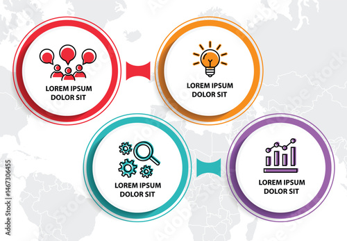 Infographic template with icons and 4 options or 4 steps. Can be used for workflow layout, diagram, timeline, banner, webdesign, business report, presentation. Vector illustration.