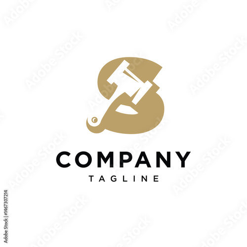 Letter S Auction Logo Icon Vector