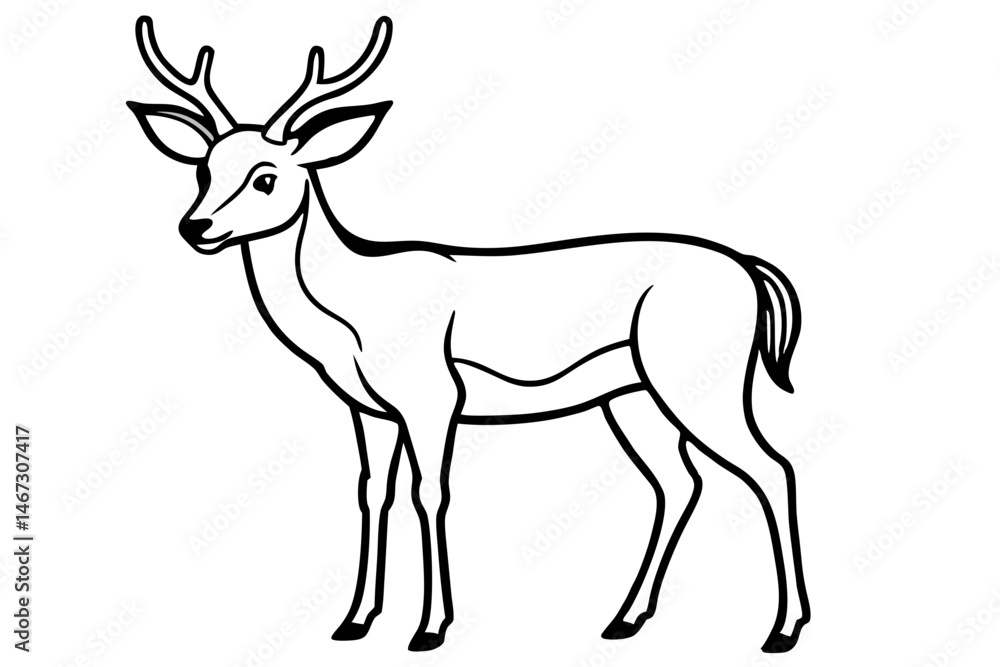 Fototapeta premium Modern Deer Silhouette Art