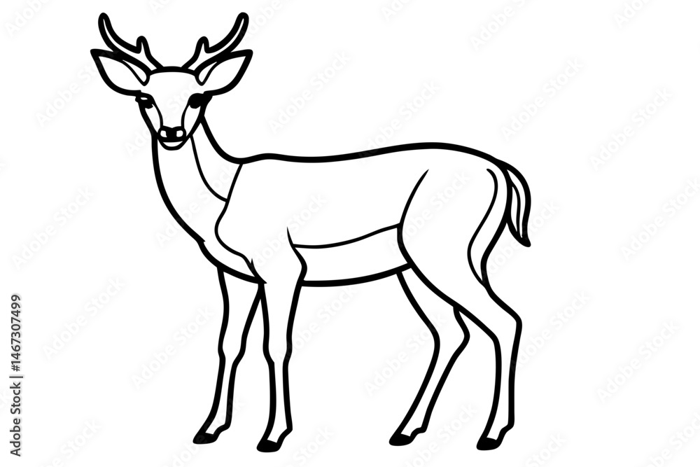Fototapeta premium Modern Deer Silhouette Art