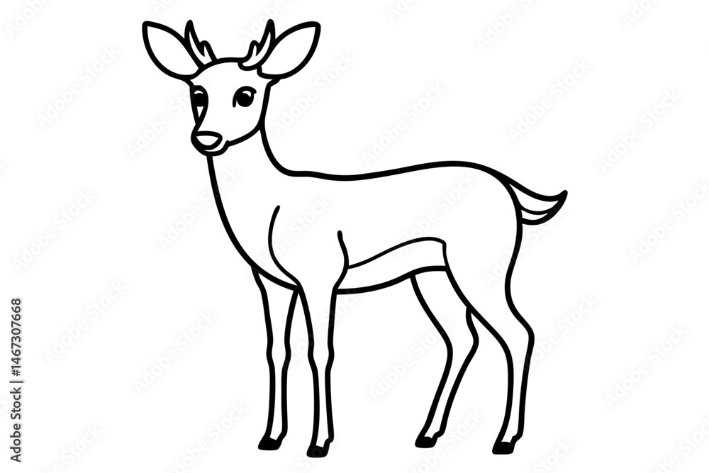 Obraz premium Modern Deer Silhouette Art