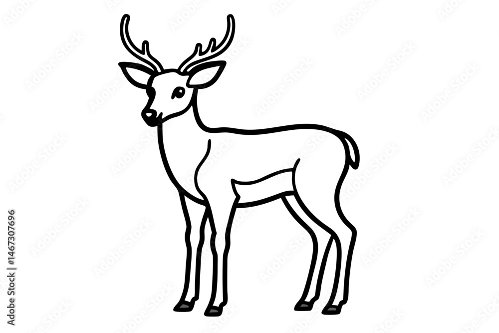 Obraz premium Modern Deer Silhouette Art