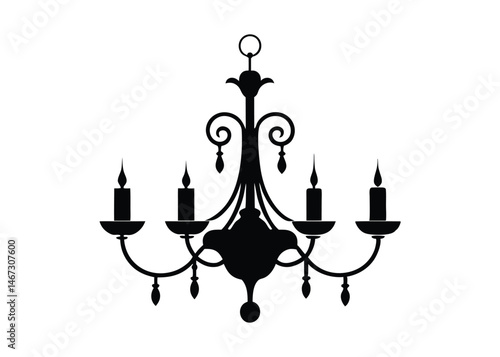 a chandelier silhuette vector art illustriton 