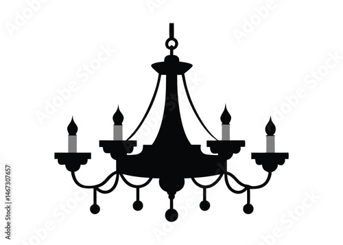 a chandelier silhuette vector art illustriton 