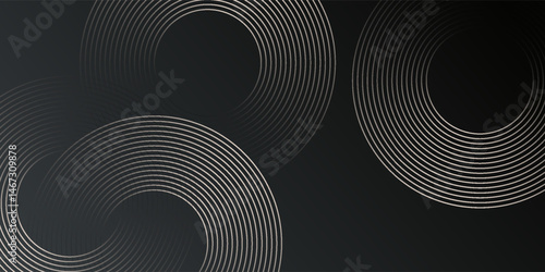 Wallpaper Mural Abstract blue glowing geometric lines on dark blue background. Modern shiny blue circle lines pattern. Futuristic technology concept. Suit for cover, poster, banner, header, website. Torontodigital.ca