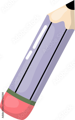 Cute Purple pencil with Pink eraser