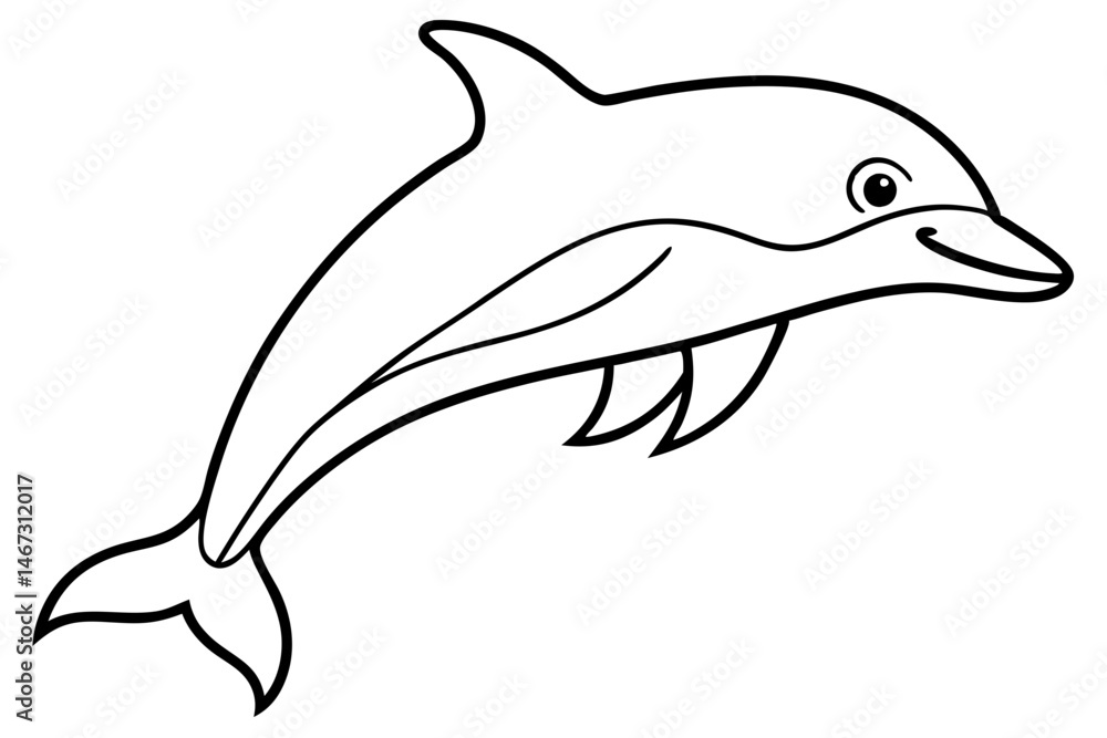 Obraz premium Simple Dolphin Sketch Vector