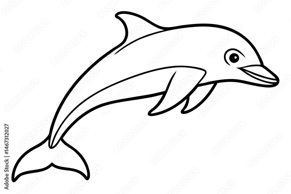 Obraz premium Simple Dolphin Sketch Vector