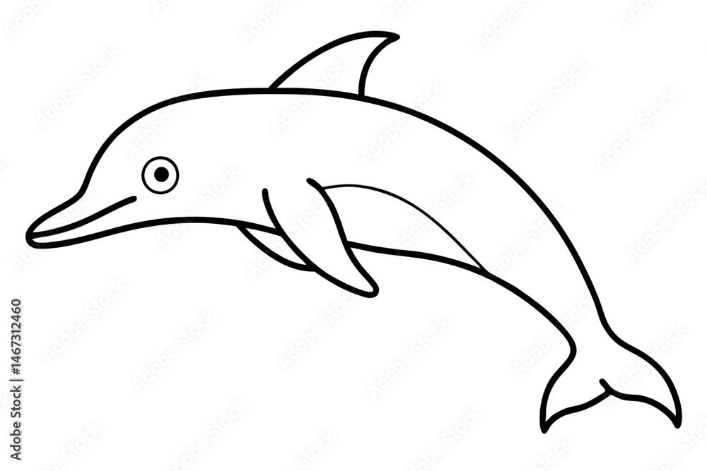 Fototapeta premium Simple Dolphin Sketch Vector