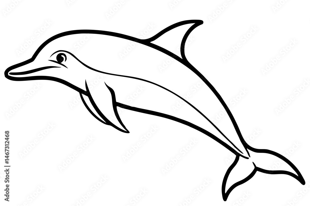 Fototapeta premium Simple Dolphin Sketch Vector