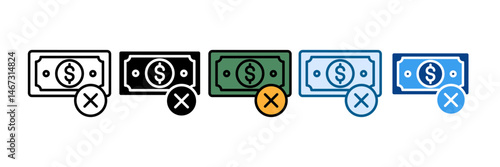Counterfeit Icon Set Multiple Style Collection