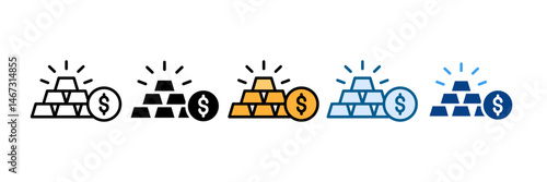Gold Icon Set Multiple Style Collection