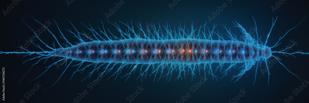 Fototapeta premium Neurons Cells Concept – Abstract Neural Network with Glowing Synapses