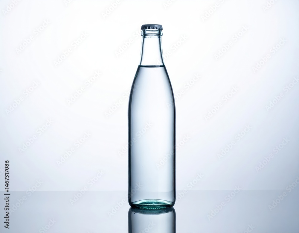 Clear Glass Water Bottle On White Background Clear Glass Water Bottle On White Background