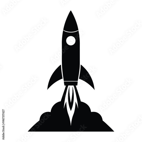  A rocket vector silhouette embodying innovation and ambition