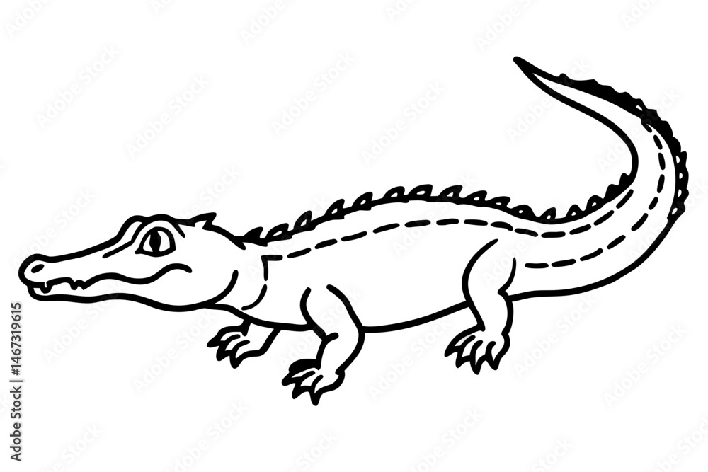 Obraz premium Wild Crocodile Vector Sketch