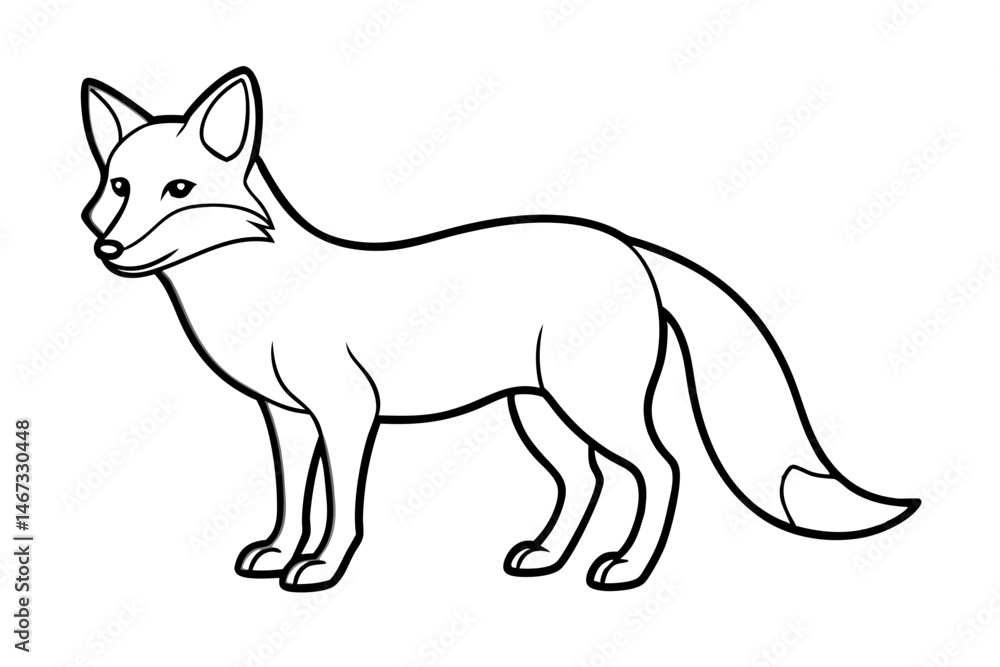 Obraz premium Wild Fox Sketch Vector