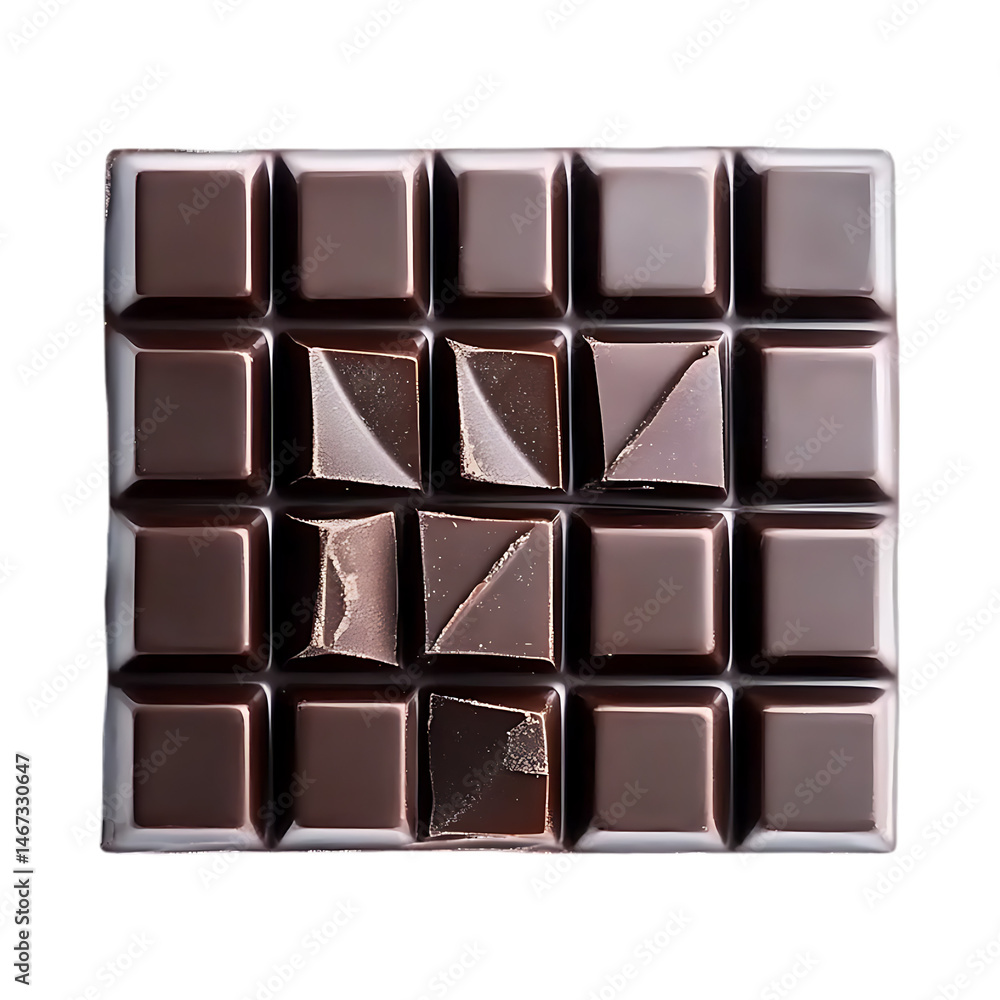 Obraz premium Dark Chocolate Bar Gourmet Organic and Delicious against transparent background
