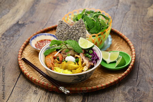 Mi Quang, a specialty rice noodle dish from Da Nang in central Vietnam