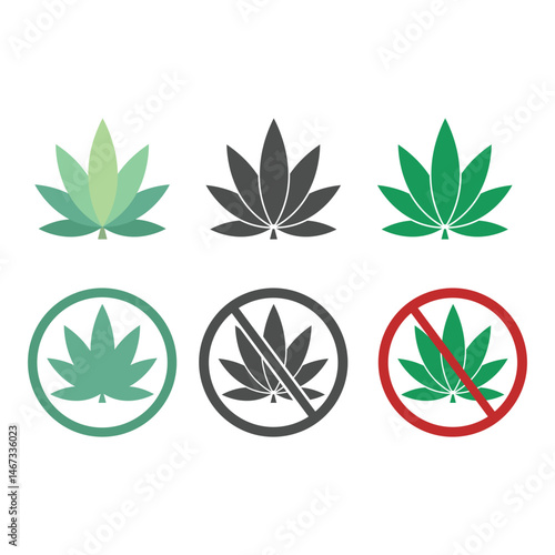 Cannabis Icon Set Vector Design.