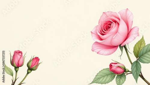 Wallpaper Mural Delicate watercolor rosebuds on a cream background, vintage, watercolor Torontodigital.ca