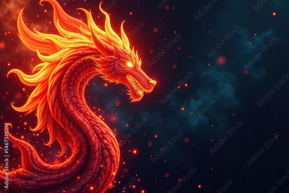 Fiery tribal design, abstract swirling flames , vector, design element Fiery tribal design, abstract swirling flames , vector, design element