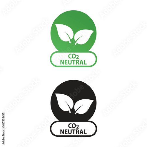 Carbon Neutral Icon Vector Design. 