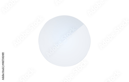 Realistic glossy plate with glare, vector png. Glass plate acrylic texture and Glass effect.