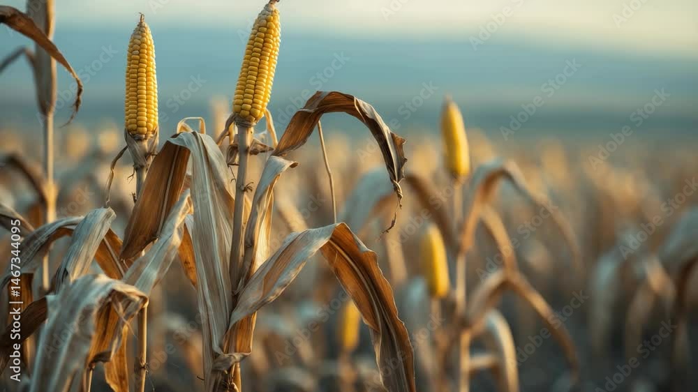 Close-up of corn, highlighting agricultural challenges and impacts on crop yield.