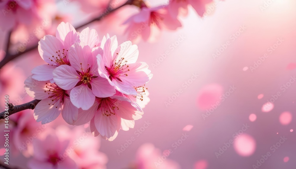Delicate pink cherry blossoms, soft petals, gentle spring breeze, flower, pastel, background Delicate pink cherry blossoms, soft petals, gentle spring breeze, flower, pastel, background