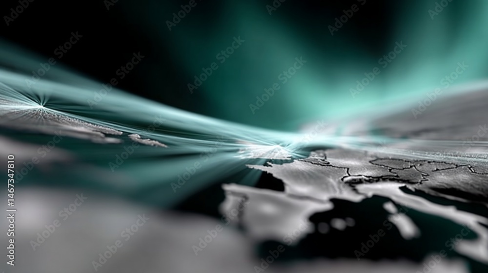 Global interconnectedness visualized. Network of international connections across continents