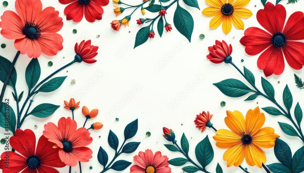 Bold, graphic floral motifs arranged in a square grid , flower, modern Bold, graphic floral motifs arranged in a square grid , flower, modern