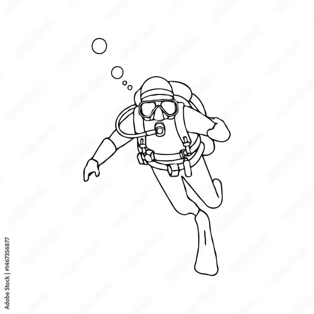 vector illustration of scuba diving vector illustration of scuba diving