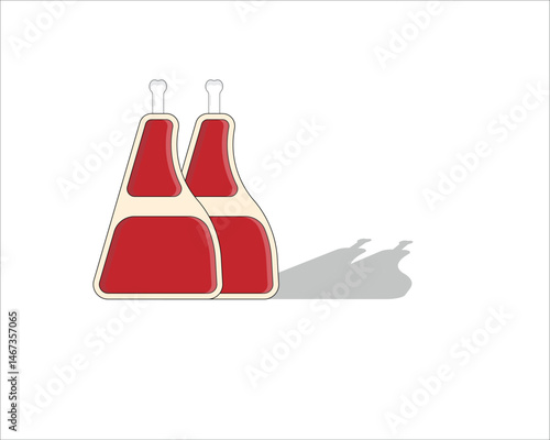 meat on a white background
