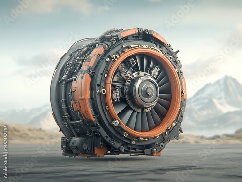 Obraz na płótnie Futuristic Jet Engine w salonie